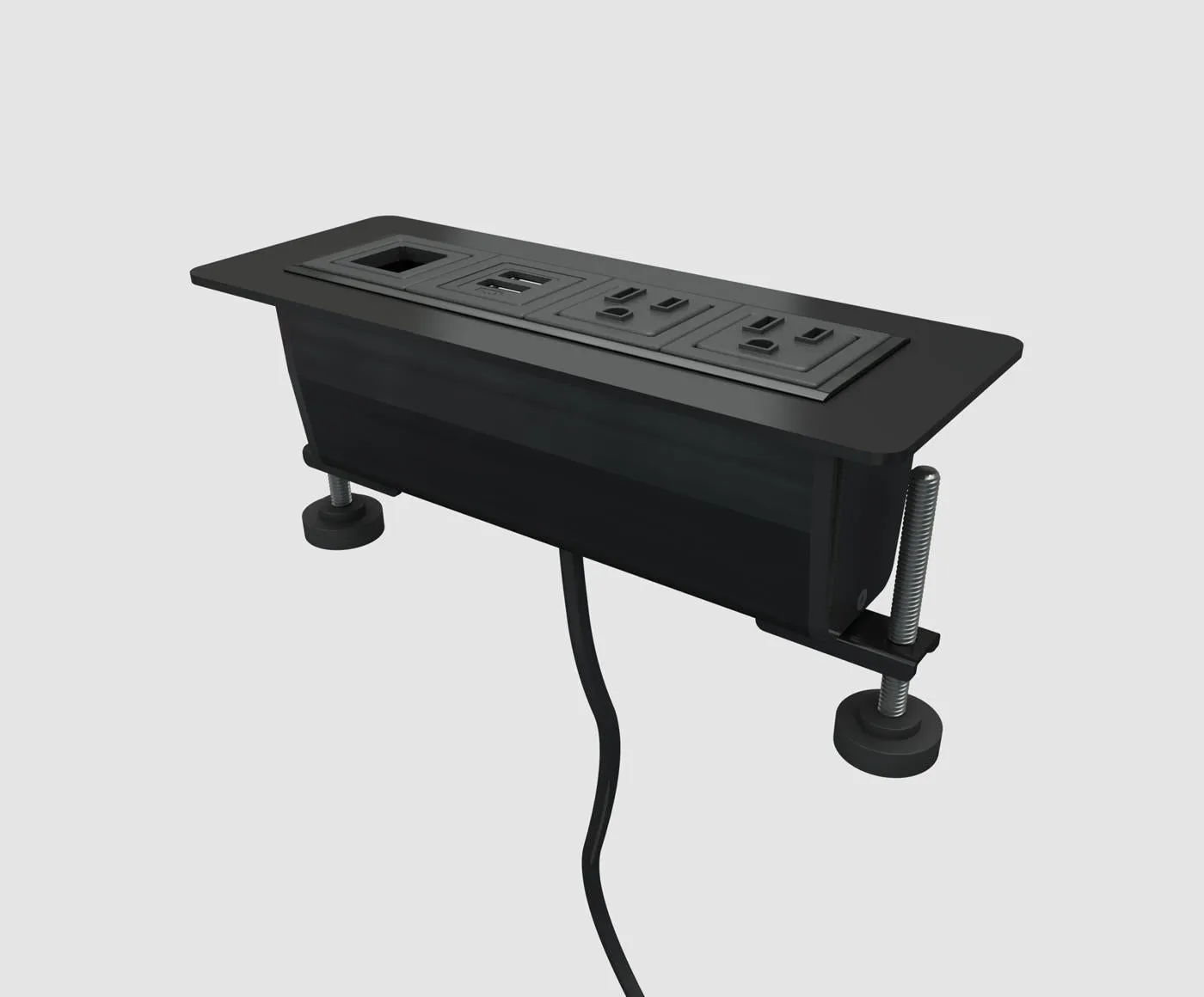#064 - Industrial steel and reclaimed wood conference table with FREE power/data center