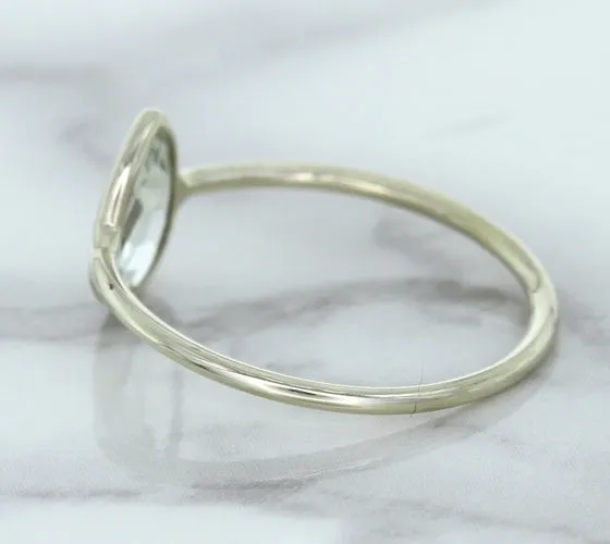 0.84ct. Pear Shape White Sapphire Ring in 14K White Gold