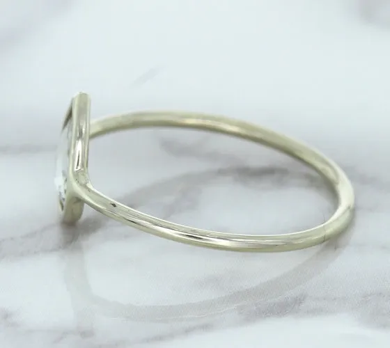 0.84ct. Pear Shape White Sapphire Ring in 14K White Gold