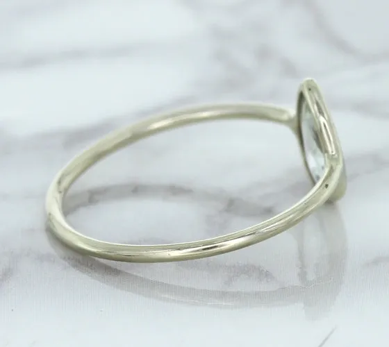 0.84ct. Pear Shape White Sapphire Ring in 14K White Gold