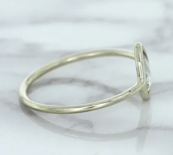 0.84ct. Pear Shape White Sapphire Ring in 14K White Gold