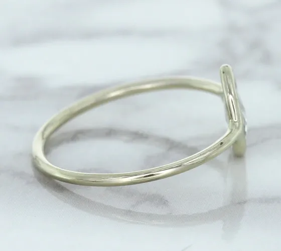 0.84ct. Pear Shape White Sapphire Ring in 14K White Gold