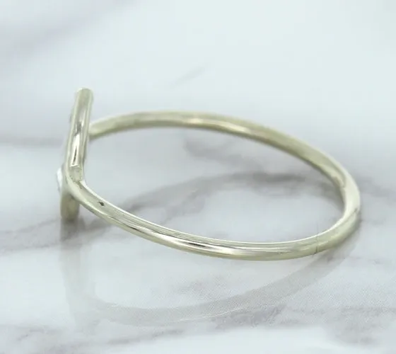 0.84ct. Pear Shape White Sapphire Ring in 14K White Gold