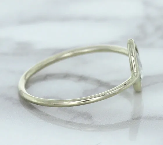 0.84ct. Pear Shape White Sapphire Ring in 14K White Gold