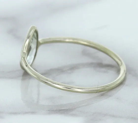 0.84ct. Pear Shape White Sapphire Ring in 14K White Gold