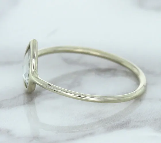 0.84ct. Pear Shape White Sapphire Ring in 14K White Gold