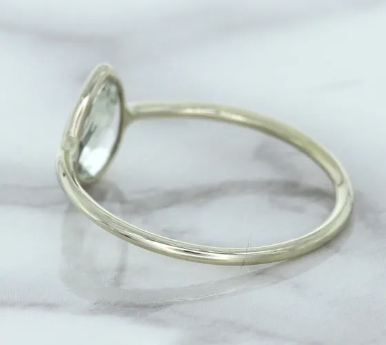 0.84ct. Pear Shape White Sapphire Ring in 14K White Gold