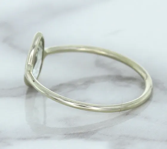 0.84ct. Pear Shape White Sapphire Ring in 14K White Gold