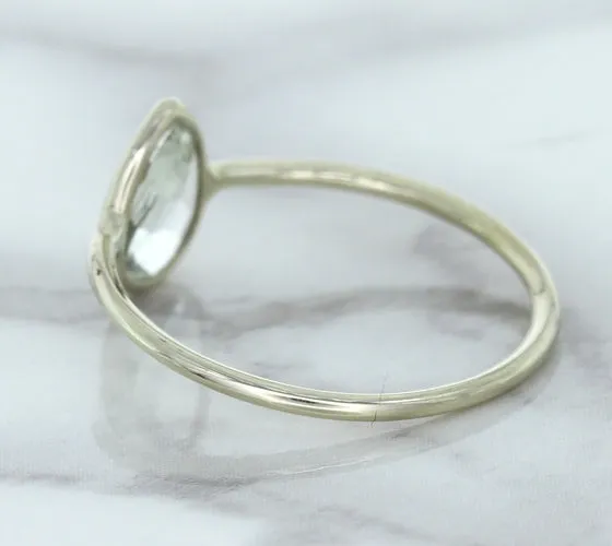 0.84ct. Pear Shape White Sapphire Ring in 14K White Gold