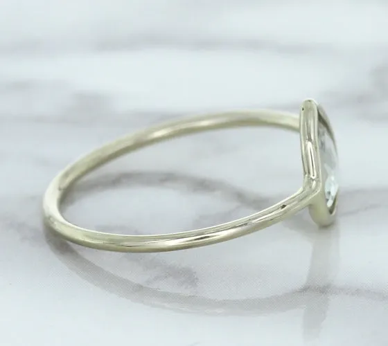 0.84ct. Pear Shape White Sapphire Ring in 14K White Gold