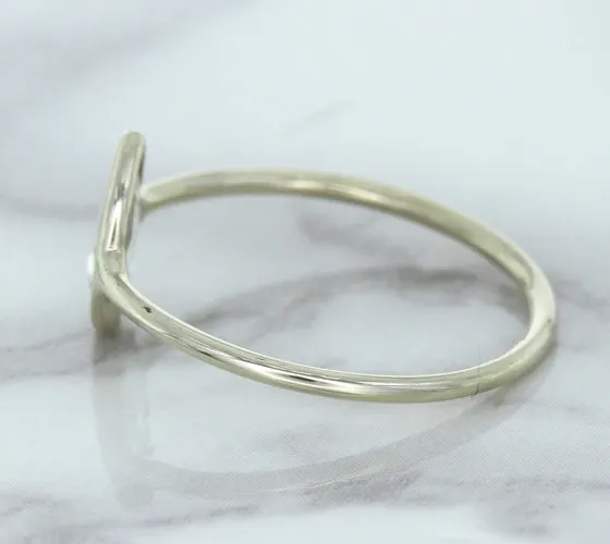 0.84ct. Pear Shape White Sapphire Ring in 14K White Gold