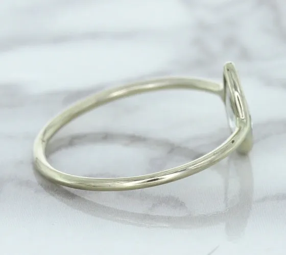 0.84ct. Pear Shape White Sapphire Ring in 14K White Gold