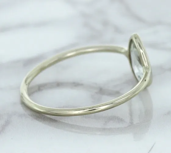 0.84ct. Pear Shape White Sapphire Ring in 14K White Gold