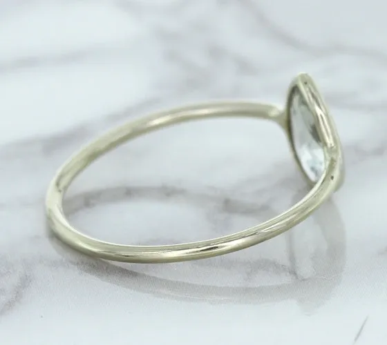 0.84ct. Pear Shape White Sapphire Ring in 14K White Gold
