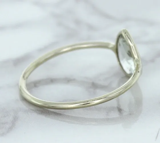 0.84ct. Pear Shape White Sapphire Ring in 14K White Gold