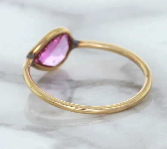 1.09ct. Pear Pink Sapphire Ring in 14K Rose Gold