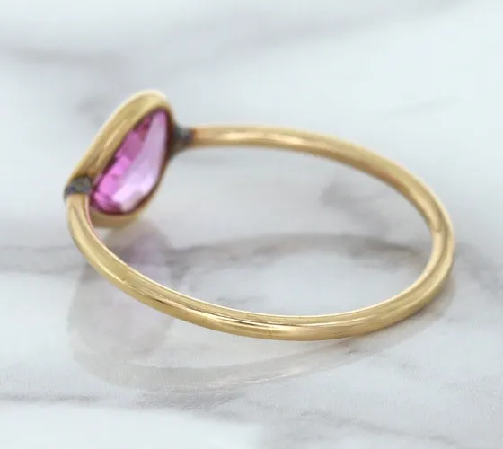 1.09ct. Pear Pink Sapphire Ring in 14K Rose Gold