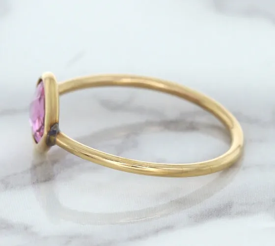 1.09ct. Pear Pink Sapphire Ring in 14K Rose Gold