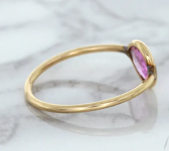 1.09ct. Pear Pink Sapphire Ring in 14K Rose Gold
