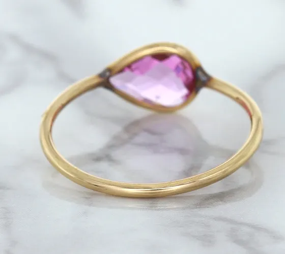 1.09ct. Pear Pink Sapphire Ring in 14K Rose Gold