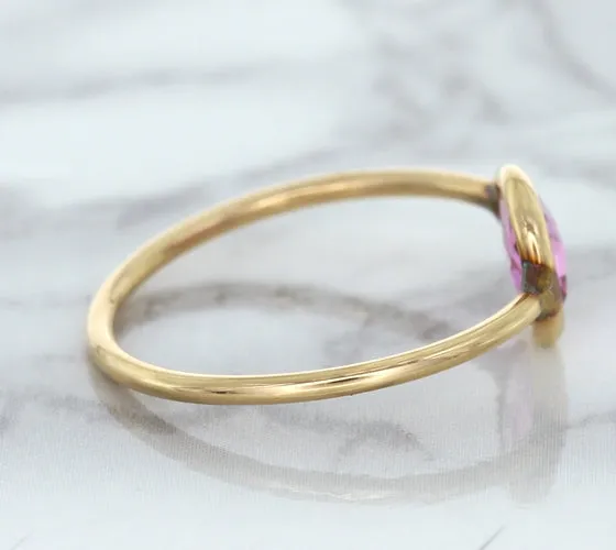1.09ct. Pear Pink Sapphire Ring in 14K Rose Gold