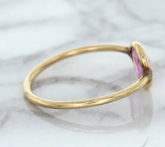 1.09ct. Pear Pink Sapphire Ring in 14K Rose Gold