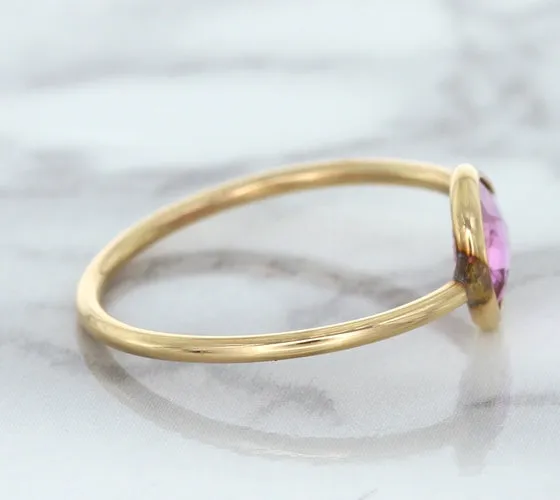 1.09ct. Pear Pink Sapphire Ring in 14K Rose Gold