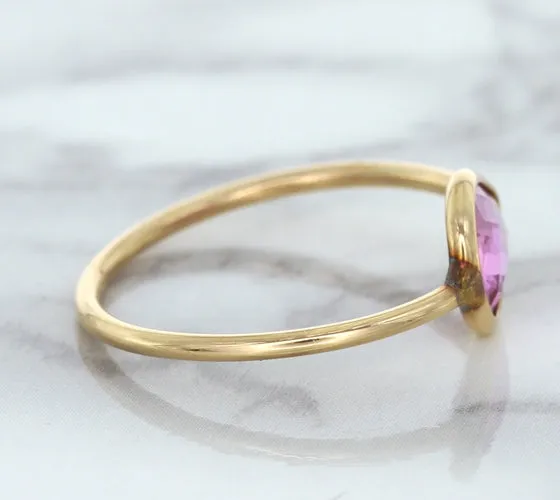 1.09ct. Pear Pink Sapphire Ring in 14K Rose Gold