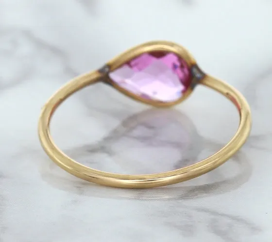 1.09ct. Pear Pink Sapphire Ring in 14K Rose Gold