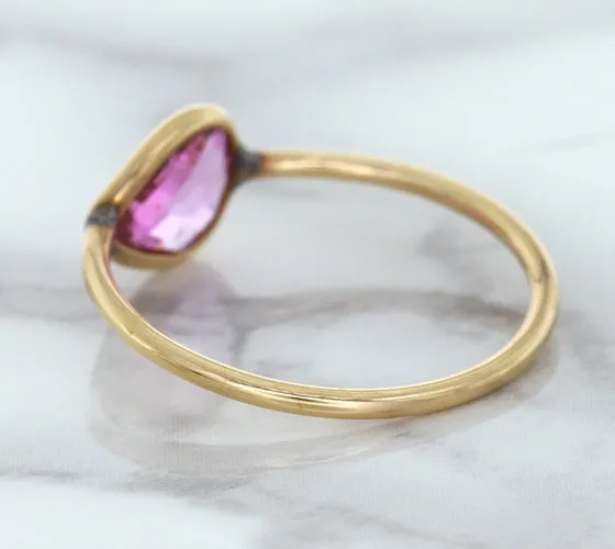 1.09ct. Pear Pink Sapphire Ring in 14K Rose Gold