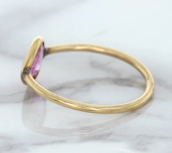 1.09ct. Pear Pink Sapphire Ring in 14K Rose Gold