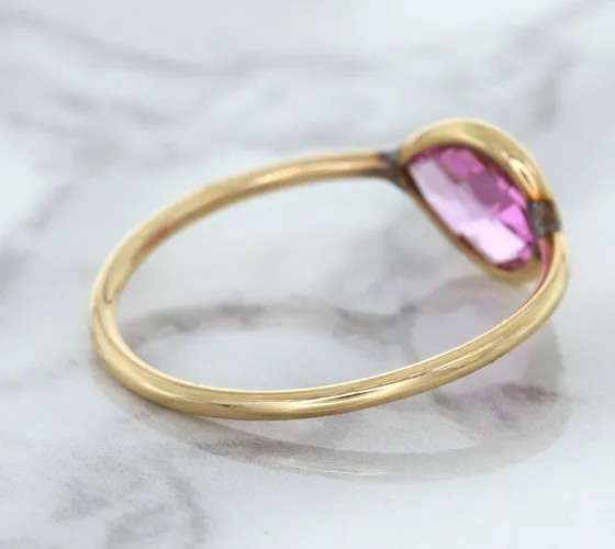 1.09ct. Pear Pink Sapphire Ring in 14K Rose Gold