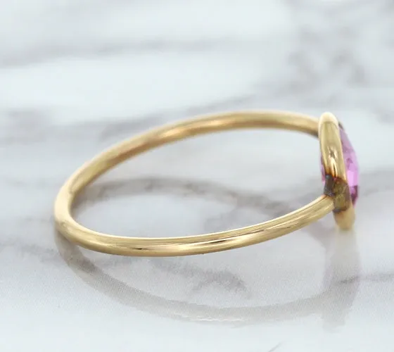 1.09ct. Pear Pink Sapphire Ring in 14K Rose Gold