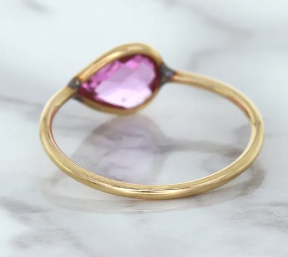 1.09ct. Pear Pink Sapphire Ring in 14K Rose Gold
