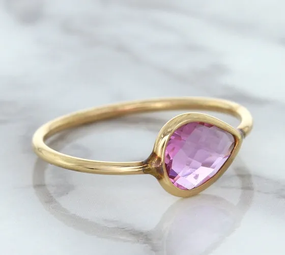 1.09ct. Pear Pink Sapphire Ring in 14K Rose Gold