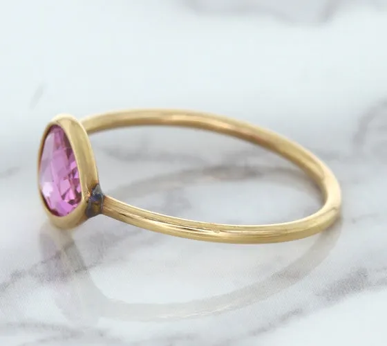 1.09ct. Pear Pink Sapphire Ring in 14K Rose Gold