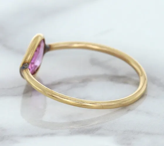 1.09ct. Pear Pink Sapphire Ring in 14K Rose Gold