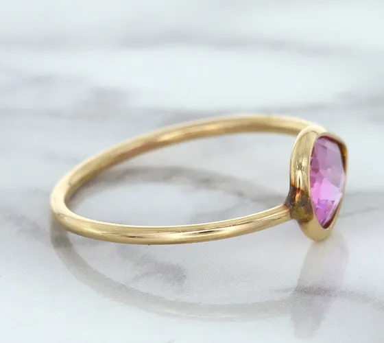 1.09ct. Pear Pink Sapphire Ring in 14K Rose Gold