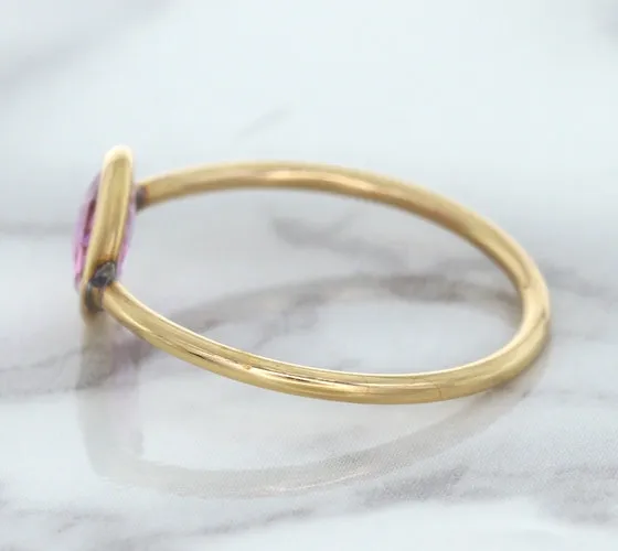 1.09ct. Pear Pink Sapphire Ring in 14K Rose Gold