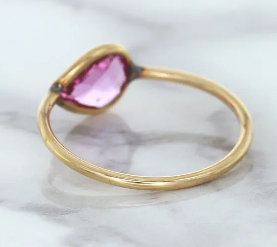 1.09ct. Pear Pink Sapphire Ring in 14K Rose Gold