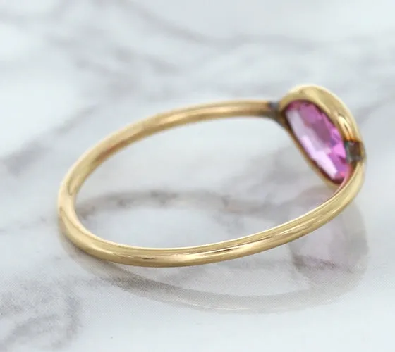 1.09ct. Pear Pink Sapphire Ring in 14K Rose Gold
