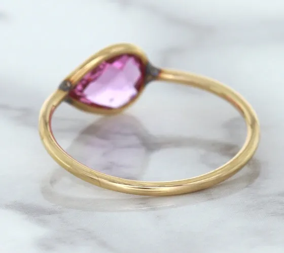 1.09ct. Pear Pink Sapphire Ring in 14K Rose Gold