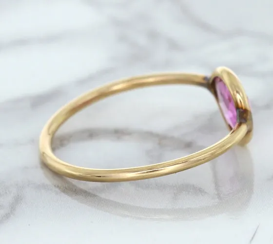 1.09ct. Pear Pink Sapphire Ring in 14K Rose Gold