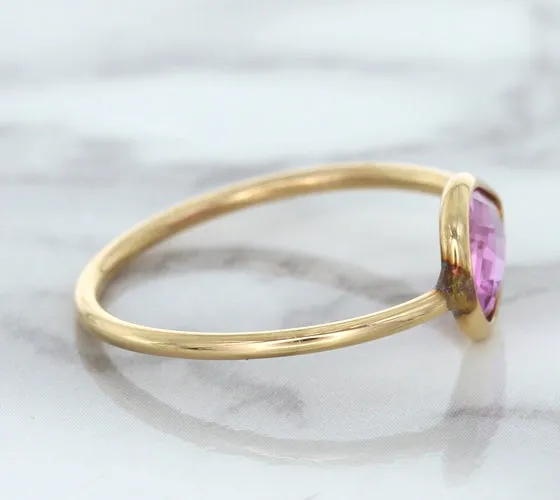 1.09ct. Pear Pink Sapphire Ring in 14K Rose Gold