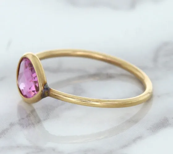1.09ct. Pear Pink Sapphire Ring in 14K Rose Gold
