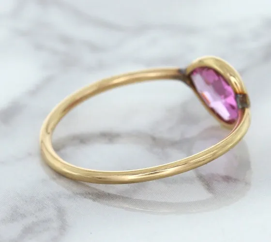 1.09ct. Pear Pink Sapphire Ring in 14K Rose Gold