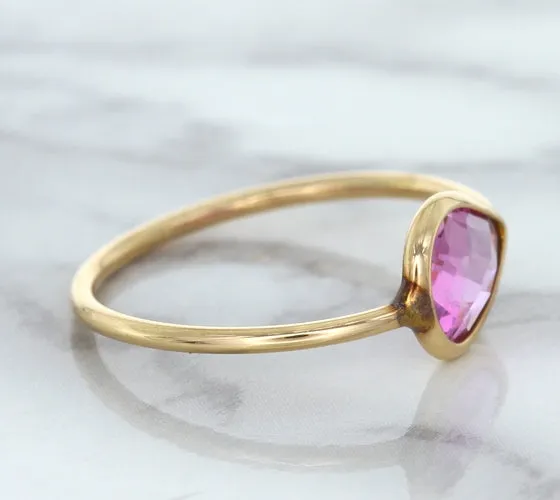 1.09ct. Pear Pink Sapphire Ring in 14K Rose Gold