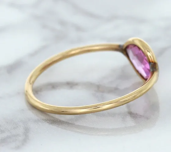 1.09ct. Pear Pink Sapphire Ring in 14K Rose Gold