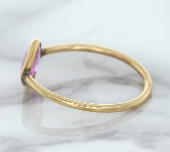 1.09ct. Pear Pink Sapphire Ring in 14K Rose Gold