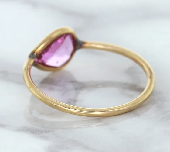 1.09ct. Pear Pink Sapphire Ring in 14K Rose Gold